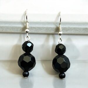 Glass Bead Earrings on Silver Earring Hooks Handmade